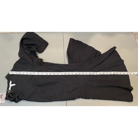 Avec Les Filles Black Long Sleeve Dress Bell Sleeve Oversized Sz Medium - Picture 5 of 8